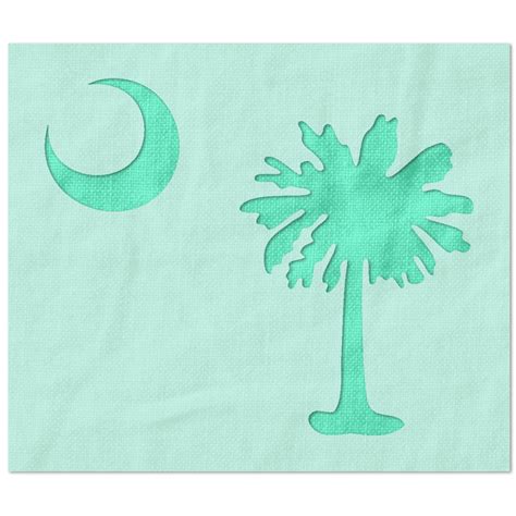 Palmetto Tree and Moon Stencil / South Carolina State Flag Stencil