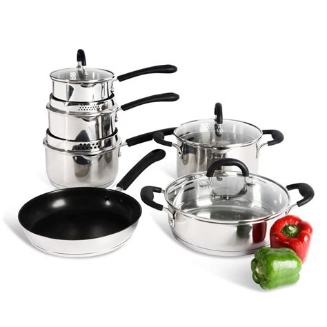 ProCook Gourmet Steel Induction Cookware Set | 6 Piece | Stainless Steel Set of Induction Pans ...