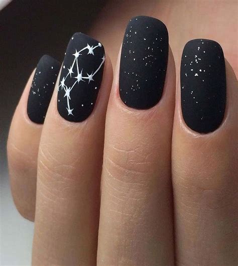 Matte black starry nail art : r/oddlysatisfying