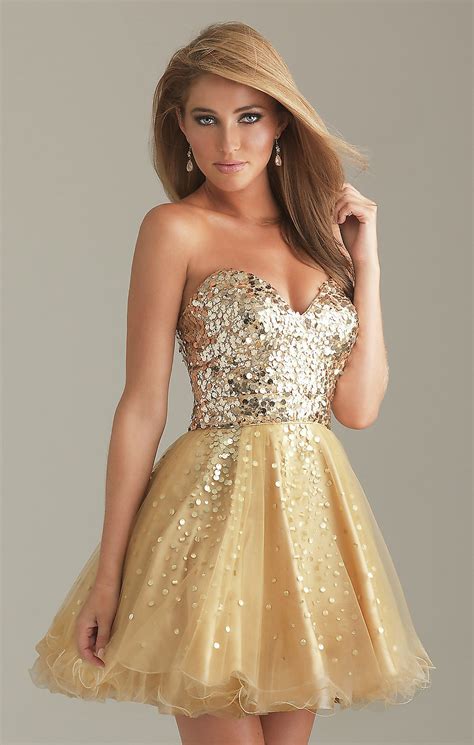 Gold Cocktail Dress Picture Collection | DressedUpGirl.com