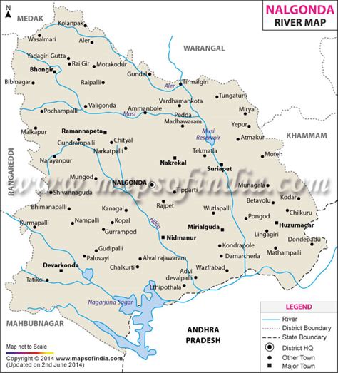 Nalgonda River Map (Telangana)