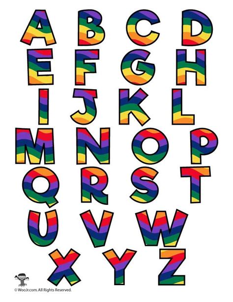 Rainbow Alphabet Printable Letters | Woo! Jr. Kids Activities Alphabet ...