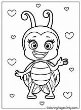 Happy Ladybug Coloring Page  Free Printable Pages sketch template