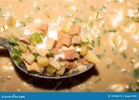 Okroshka on kvass. stock image. Image of vegetable, appetizer - 149964219