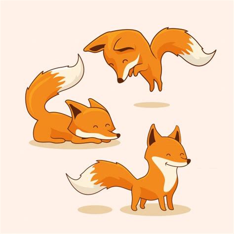 Fox Cartoon Red Fox Set | Fox cartoon, Fox character design, Cute fox cartoon