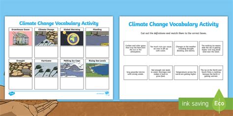 Climate Change Vocabulary Activity for 3rd-5th Grade