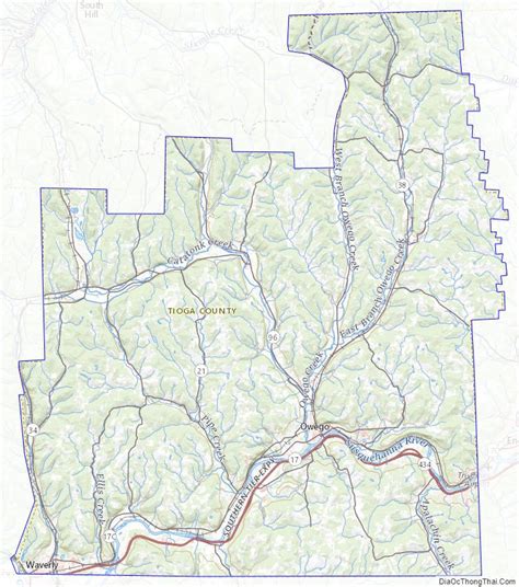 Map of Tioga County, New York - Địa Ốc Thông Thái