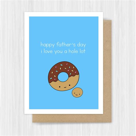 Happy Birthday Card For Dad Father Funny Donut Pun I Love You