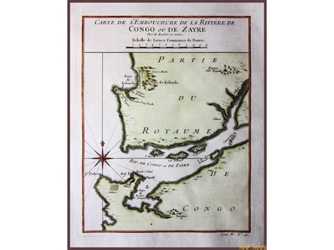 Africa Zaire River antique map Congo river Bellin 1751 | Mapandmaps