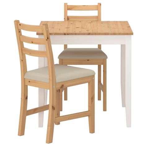LERHAMN Table and 2 chairs, light antique stain white stain, Vittaryd beige - IKEA in 2021 ...