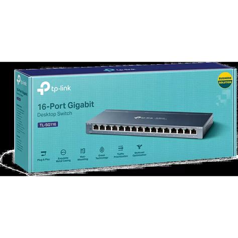 TP-LINK 16-Port desktop switch, Gigabit, plug and play, white