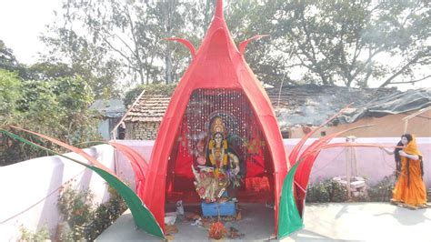 Low Budget Saraswati Puja Pandal Decoration Image