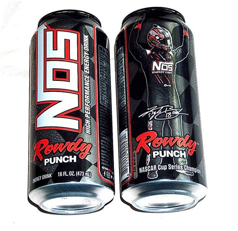 New 2 NOS Energy Rowdy Drink 16oz Full Cans NASCAR Cup Champion Kyle Busch 2016 - Energy Drinks