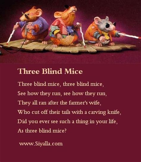 Three Blind Mice - Nursery Rhymes ~ Kids Poems - Poems for Kids, Best Kids Poems Collection from ...