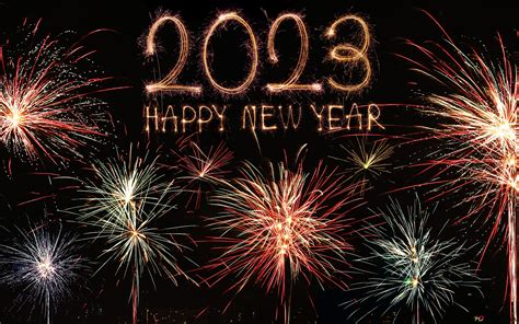 2023 HAPPY NEW YEAR fireworks display 4K wallpaper download