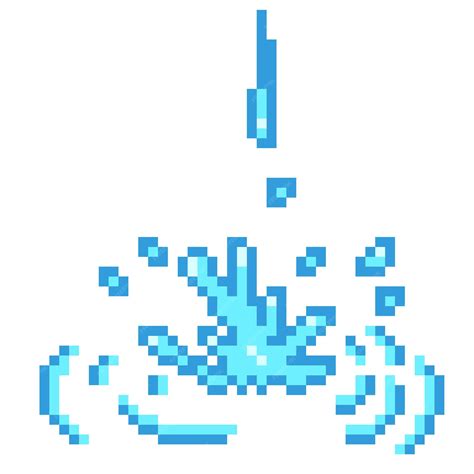 Premium Vector | Pixel art of water drop splash