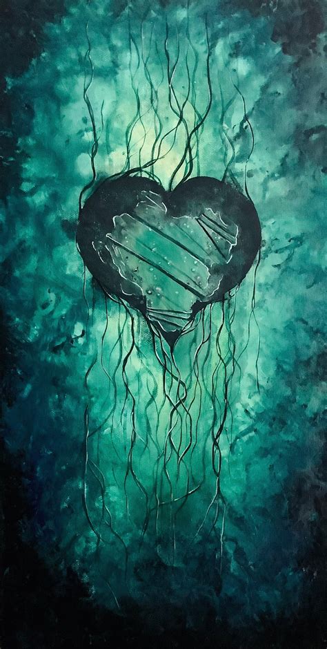 The Heart Reforged Lustrous Art Print Deep Green Broken - Etsy