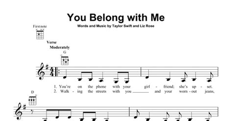 You Belong With Me (Ukulele) - Print Sheet Music Now