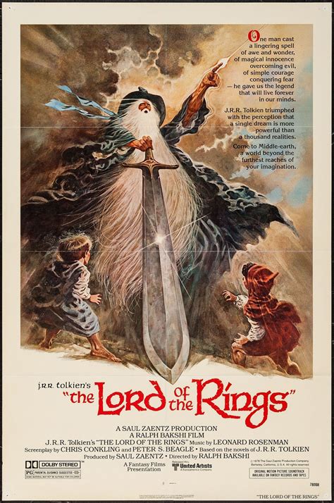 Lord the Rings 1978 US Reproduction Print Poster Lord of the Rings 20,8x41,5" - www ...