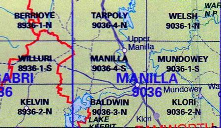 Manilla 9036-4-S NSW Topographic Map - Printed - A.B.C. Maps