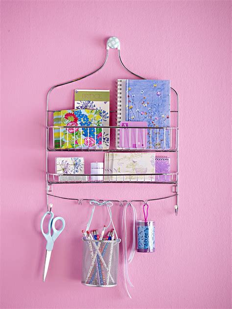 hanging-shelf-supplies-pink-wall-34be4d81 Kids Craft Storage, Craft ...