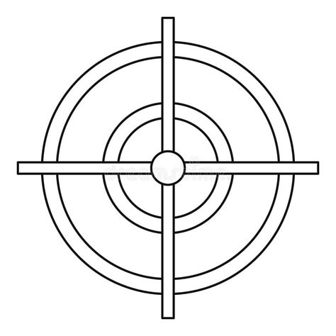 Target icon, outline style stock vector. Illustration of targeting ...