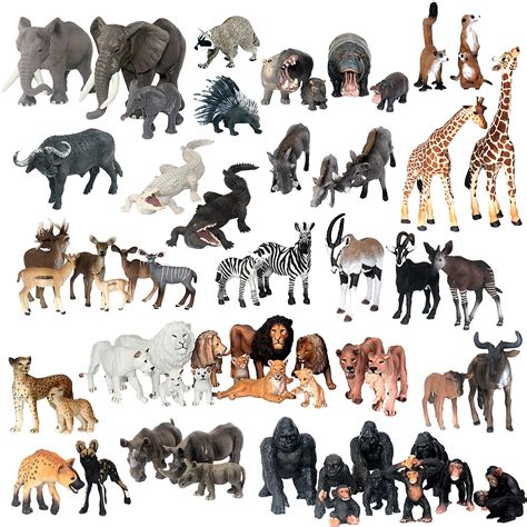 Buy Jumbo African Jungle Animals Figures Toys, Large Realistic Plastic Safari Animals Playset ...