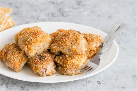 Crispy Baked Chicken Thighs With Panko and Parmesan Coating