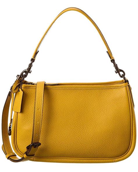 COACH Cary Leather Crossbody in Yellow | Lyst