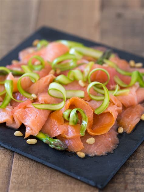 Smoked salmon carpaccio with grapefruit and shaved asparagus - Electric Blue Food - Kitchen ...