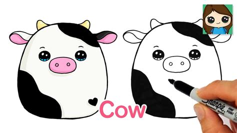 How to Draw a Cute Cow Easy 🐄Squishmallows - YouTube