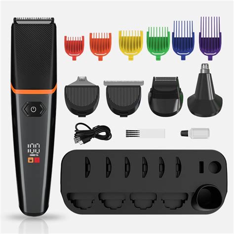 Men Beard Trimmer 5 in 1 Men’s Grooming Kit Nose Trimming Mustache Trimmers Type-C Rechargeable ...