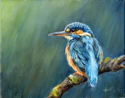 Kingfisher oil painting