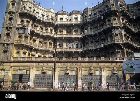 Calcutta, now Kolkata, India, Esplanade Mansions, typically elaborate ...