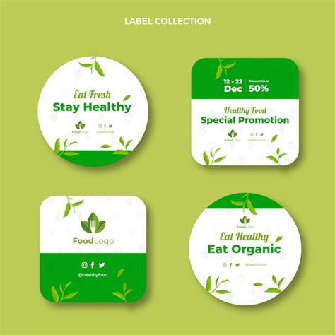 Free Vector | Flat food labels collection