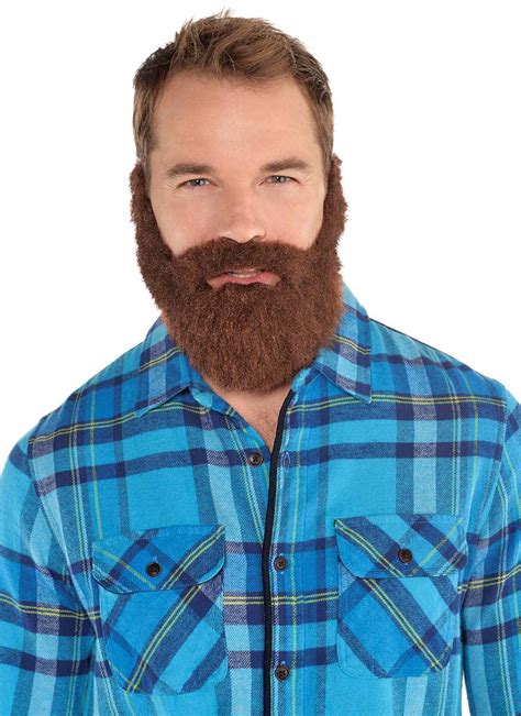 Lumberjack Mens Adult Brown Beard Western Costume Moustache Set ...