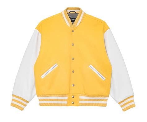 Double Embro Varsity Jacket Yellow | Jackets, Varsity jacket, Varsity