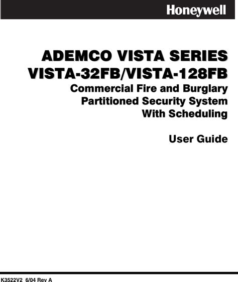 Honeywell Home Security System Vista 128Fb Users Manual K3522V2_ug