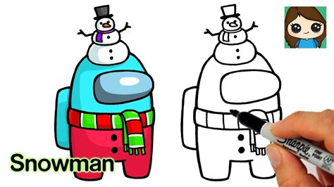 How to Draw AMONG US Snowman | Christmas #3