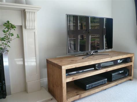 HANDCRAFTED RUSTIC TV STAND, MADE FROM (ex) 2" THICK SOLID REDWOOD TIMBER, VERY DURABLE AND ...