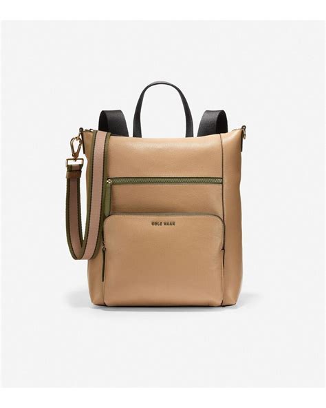 Cole Haan Leather Commuter Convertible Backpack in Natural | Lyst