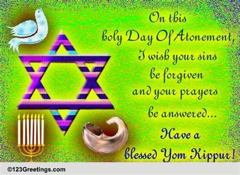 Yom Kippur Blessings... Free Yom Kippur eCards, Greeting Cards | 123 Greetings