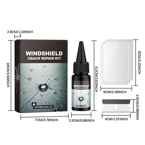 CHEEPUM Windshield Crack Kit Glass Crack Scratch Scratch Portable 20ml Car Protective Film Clear ...