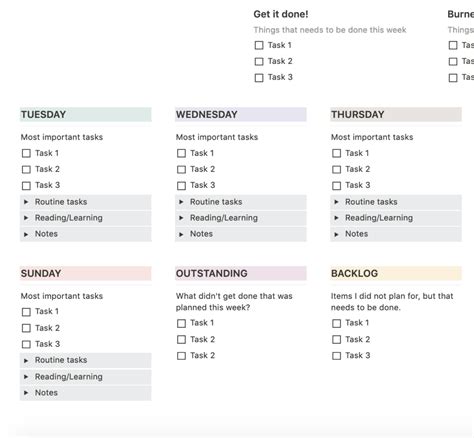 Notion Schedule Template