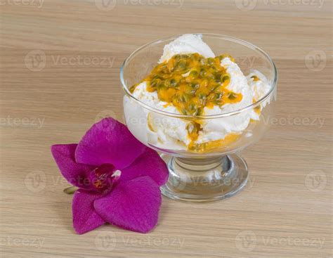 Ice cream with passion fruit 12274364 Stock Photo at Vecteezy