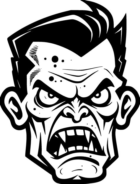 Zombie, Black and White Vector illustration 34801827 Vector Art at Vecteezy