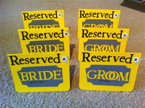 I used my Cricut to make these cute reserved signs for my friend's wedding. These cute signs ...