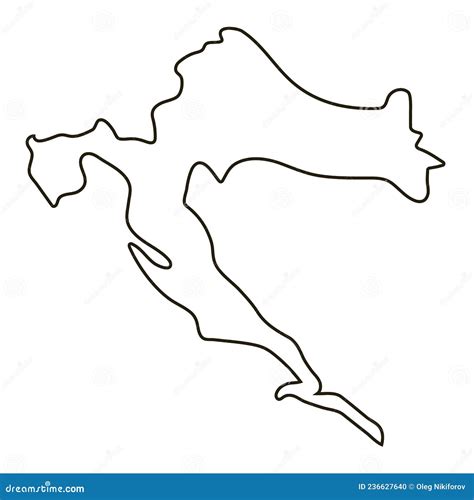 Map of Croatia. Outline Map Vector Illustration Stock Vector ...