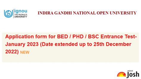 IGNOU Admission 2023: BEd, PhD, Post Basic BSc Nursing Entrance Tests ...