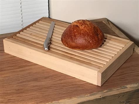 Bread Cutting Board With Crumb Catcher & Optional Breadknife | Etsy